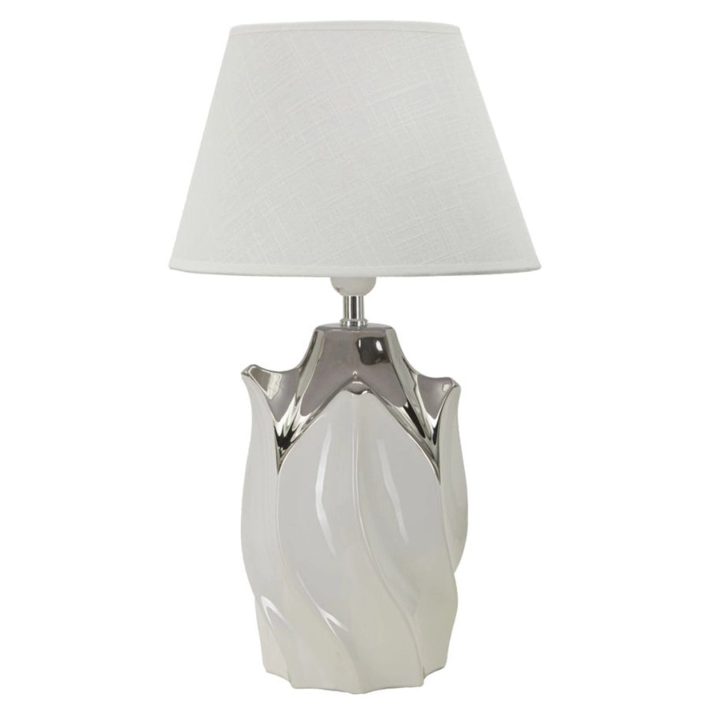 Lampada da Tavolo VKH88, Bianco, Ceramica, 30x30x51 cm