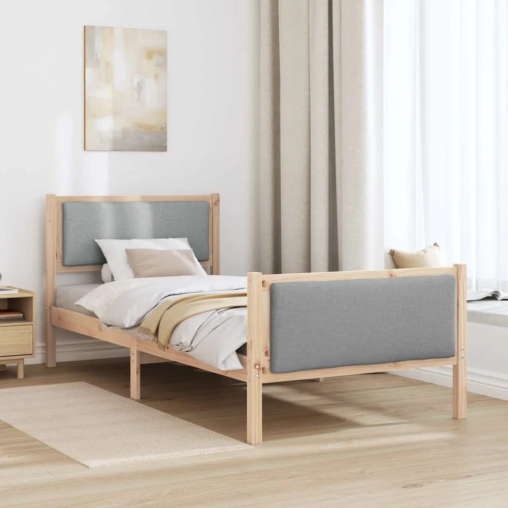 Struttura del letto Grigio chiaro 90 x 190 cm Tessuto 878364