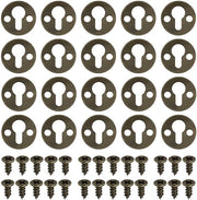 Hanger a parete 20x - Hanger rotondo piatto - Tono bronzo - Inclusi 40x viti - Per decorazioni a parete - Metallo duraturo - Hanger a muro