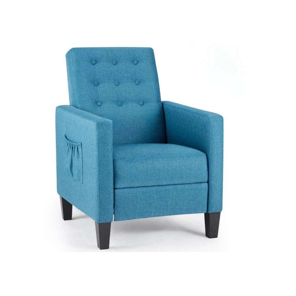 Poltrona recliner con massaggio Malea tessuto blu