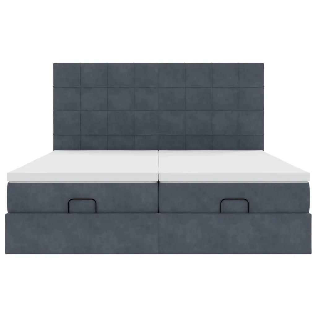 vidaXL Struttura Letto Pouf con Materassi 200x200 cm Velluto