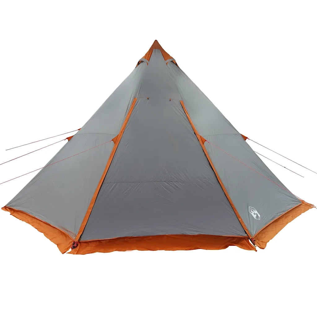 Tenda Familiare Tipi 8 Persone-Tenda da campeggio Grigia e Arancione Impermeabile 944640