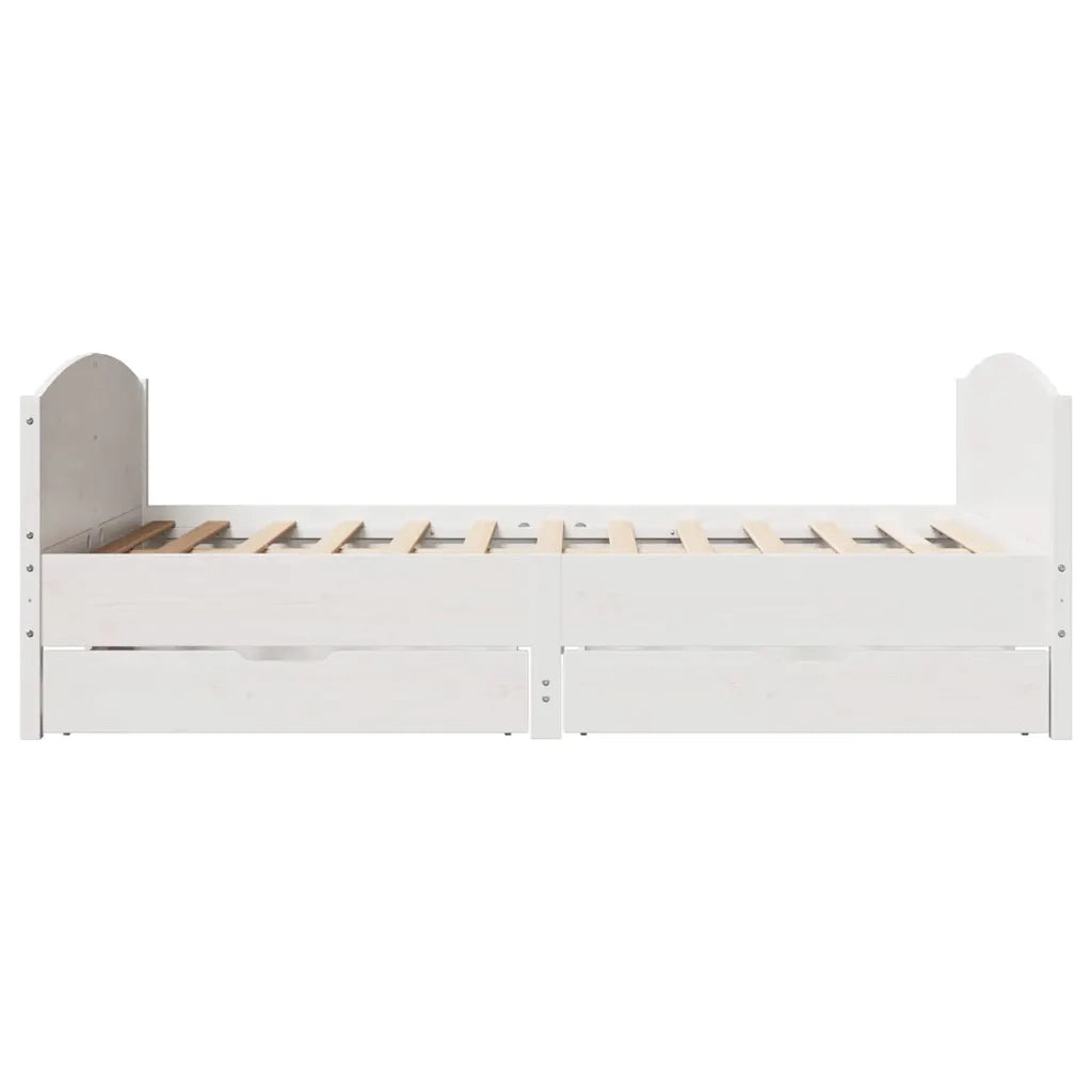 Letto senza Materasso Bianco 140x190 cm Legno Massello di Pino