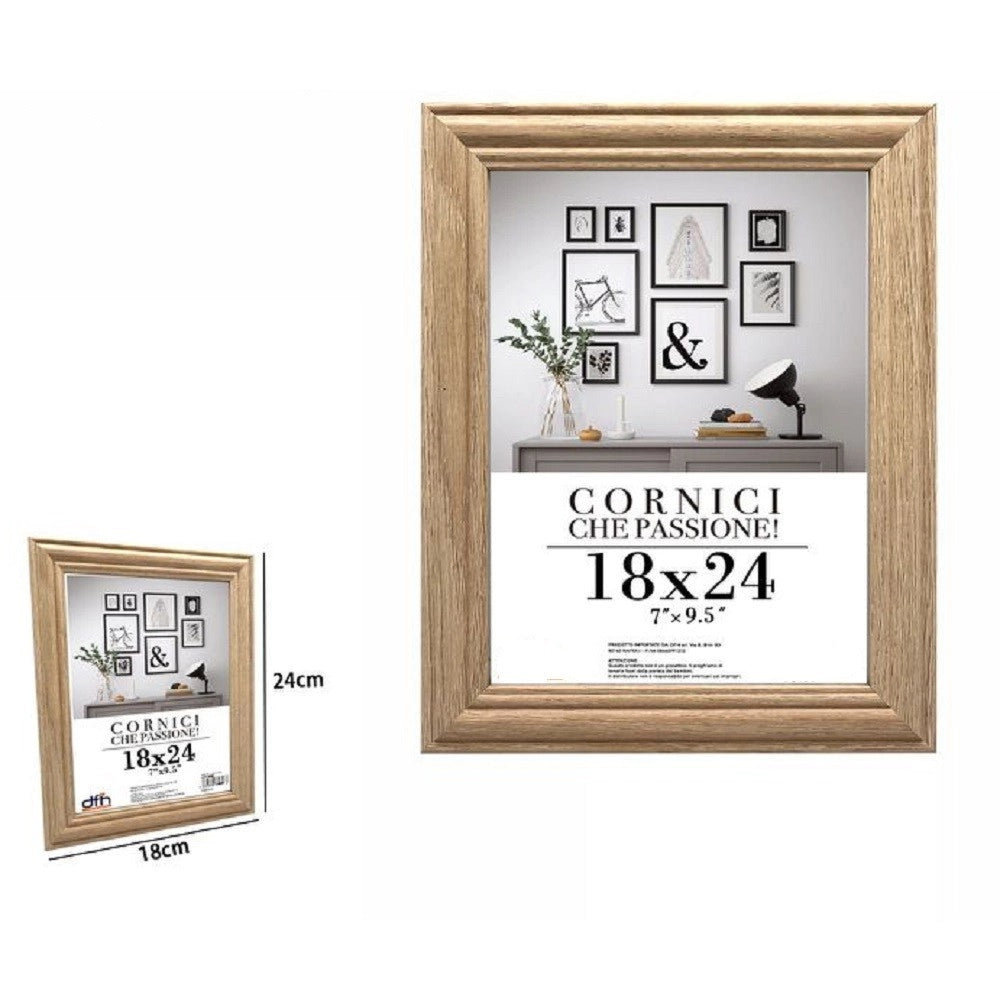 Trade Shop - Cornice Per Foto Porta Fotografie Quadri Tele 18x24cm Modello Legno Chiaro 71625 -