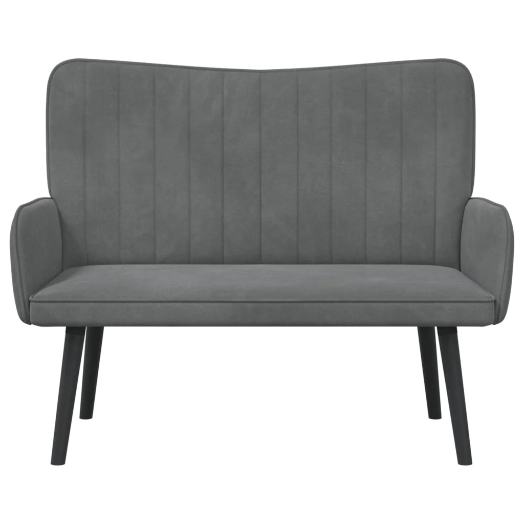 Sofa a Due Posti Grigio scuro 115 x 61 x 87 cm Velluto 42028951