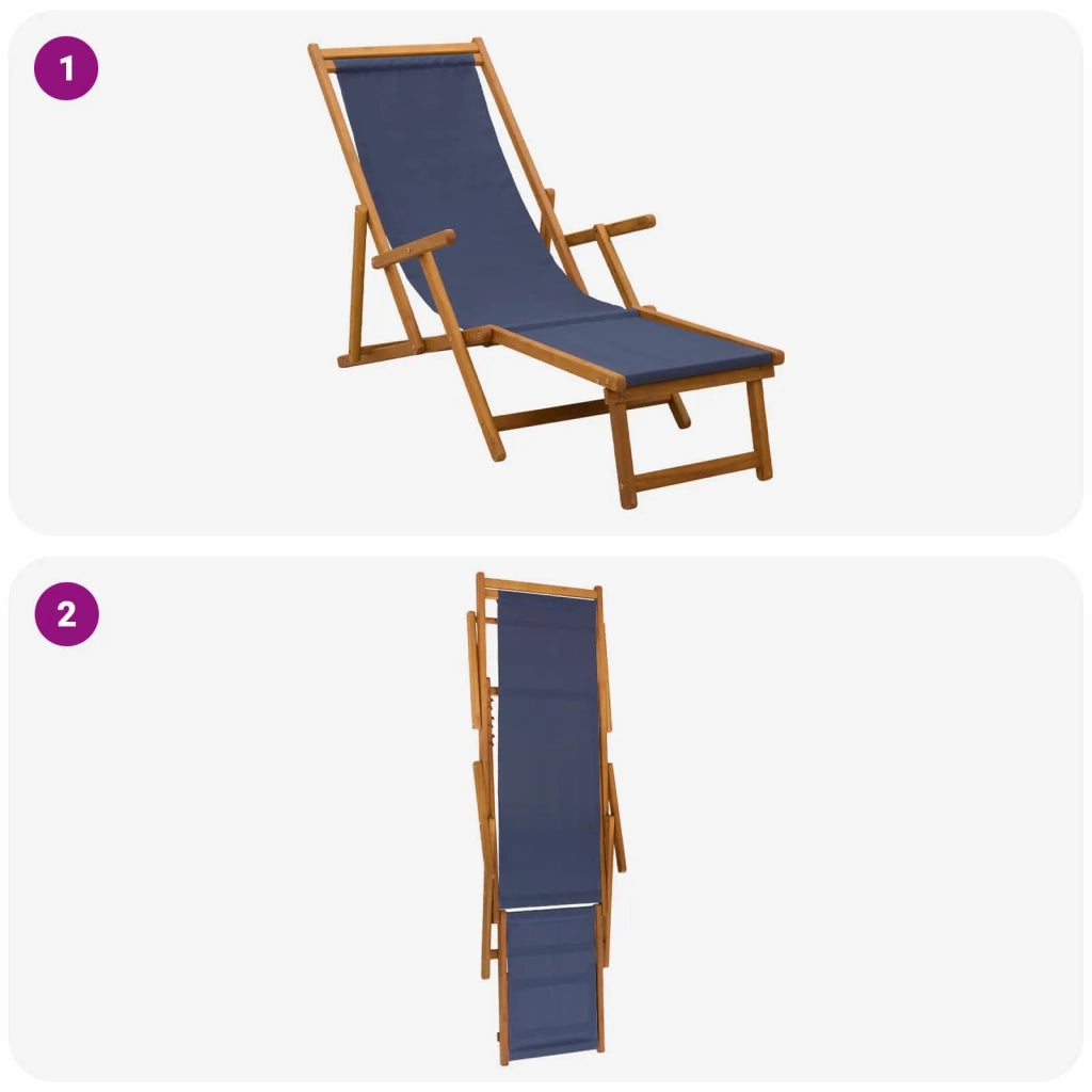 Lettino prendisole pieghevole 2 pcs 3 Posizione Blu 3407819