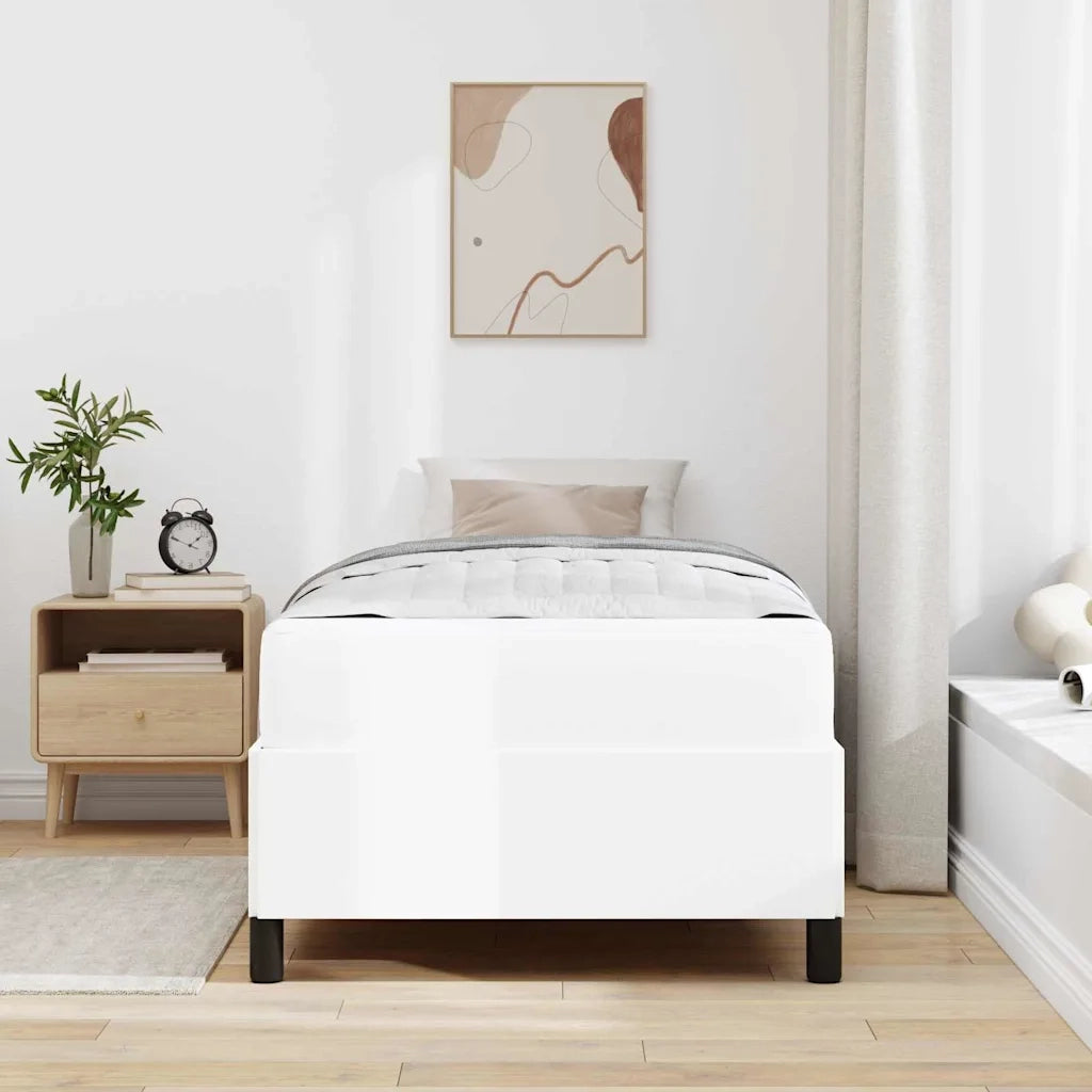 Struttura del letto con materasso Bianco 90 x 200 cm Tessuto