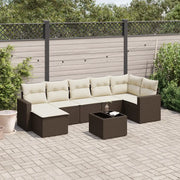 vidaXL Set Divani da Giardino 8 pz con Cuscini Marrone in Polyrattan