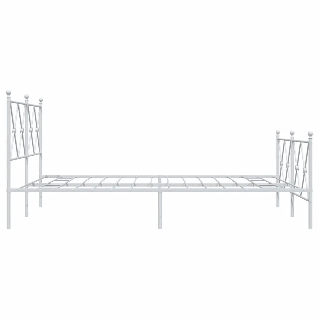 Giroletto con Testiera e Pediera-Struttura Letto Metallo Bianco 140x200 cm 255464