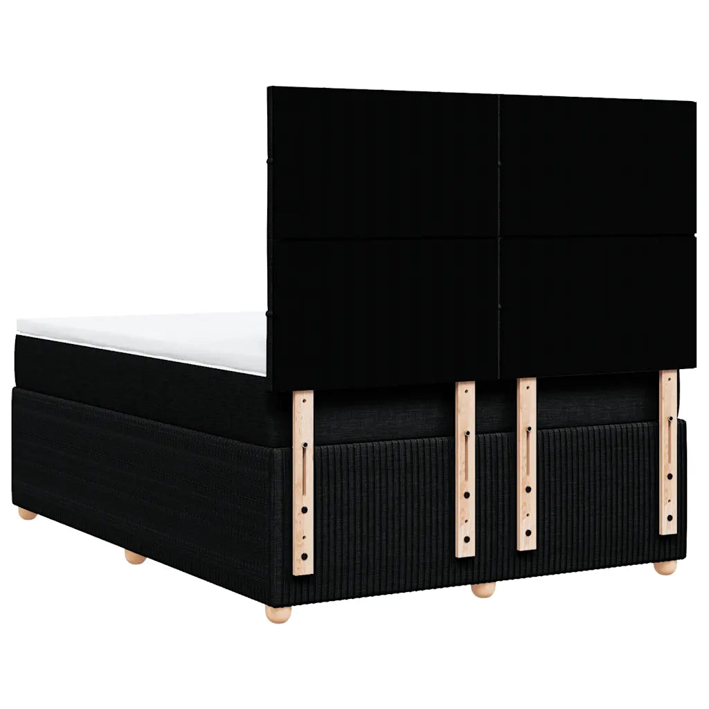 vidaXL Giroletto a Molle con Materasso Nero 140x190 cm in Tessuto