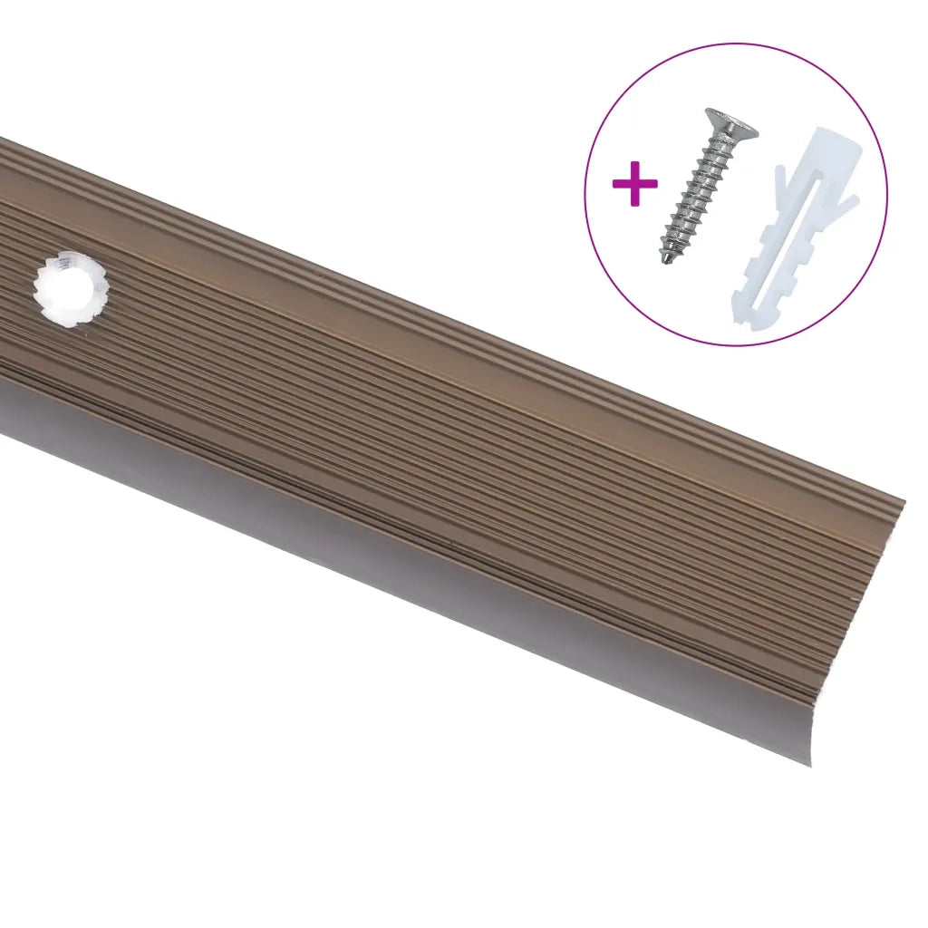 Profili a L per Gradini 5 pz in Alluminio 100 cm Marrone 146766