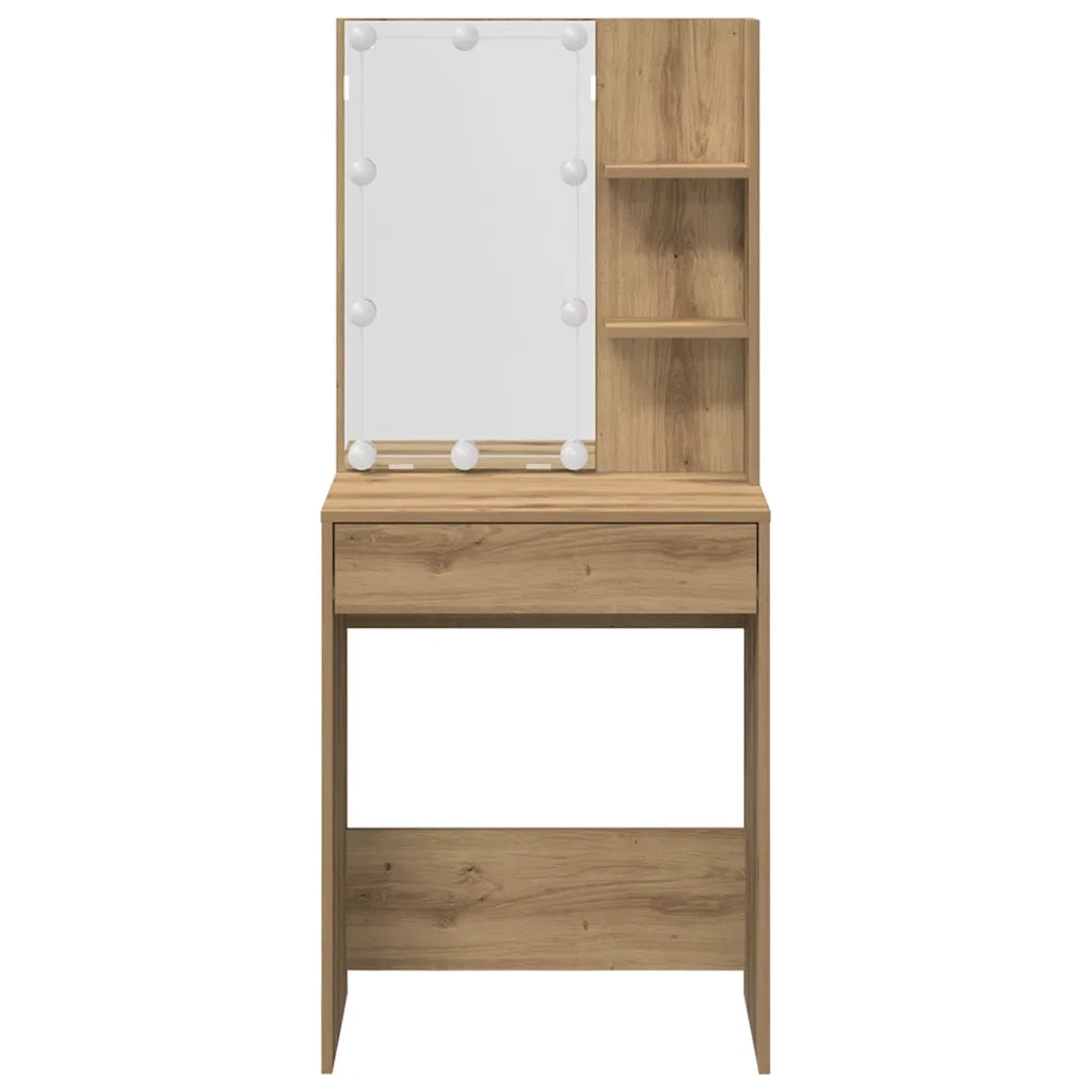 Set Toeletta con LED Rovere Artigianale in Legno Multistrato 3329182