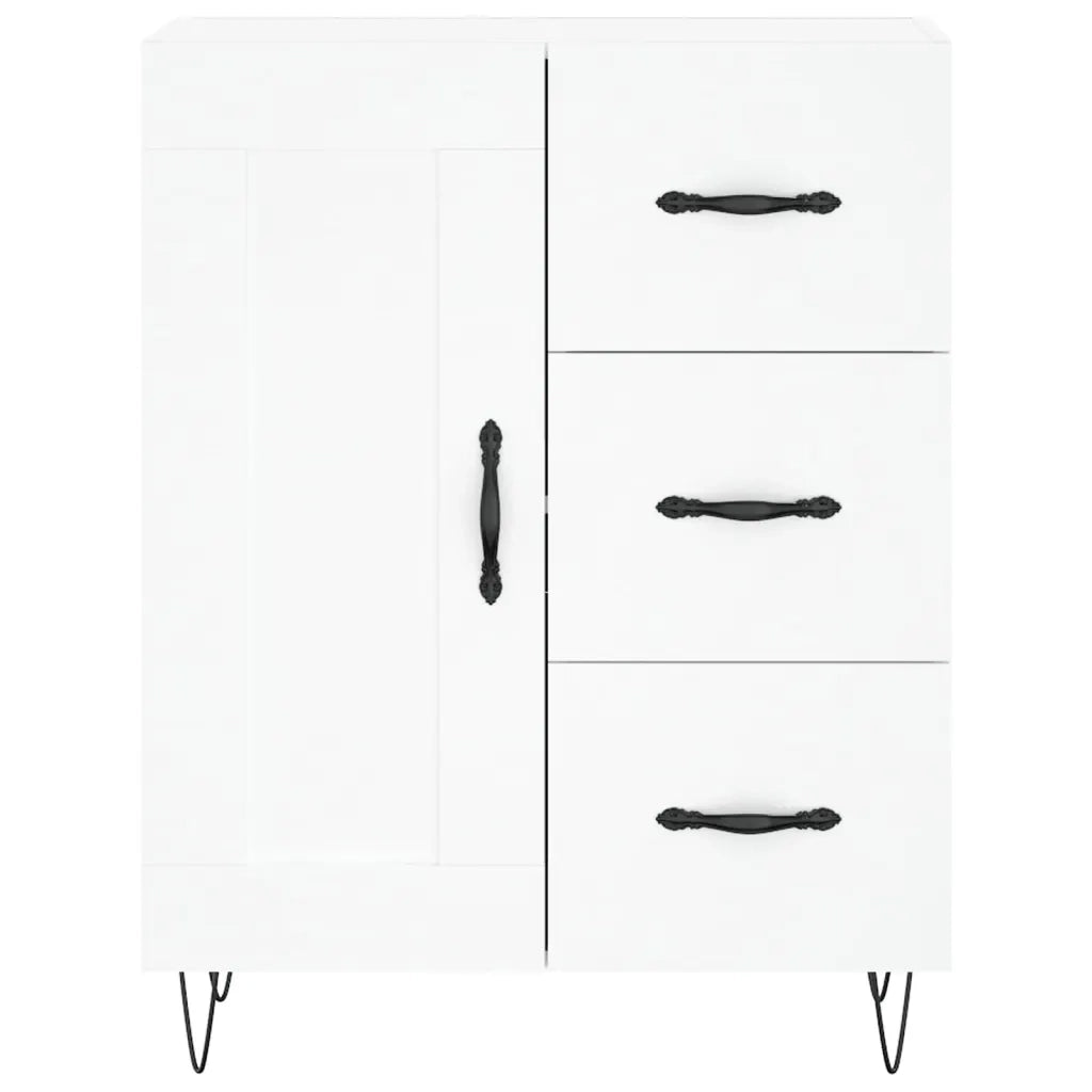 Credenza-Buffet-Armadio da cucina Bianca 69,5x34x180 cm in Legno Multistrato 868487