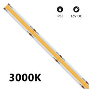 Striscia led 5m COB IP65 monocolore da 15W/MT 12V - 4000K