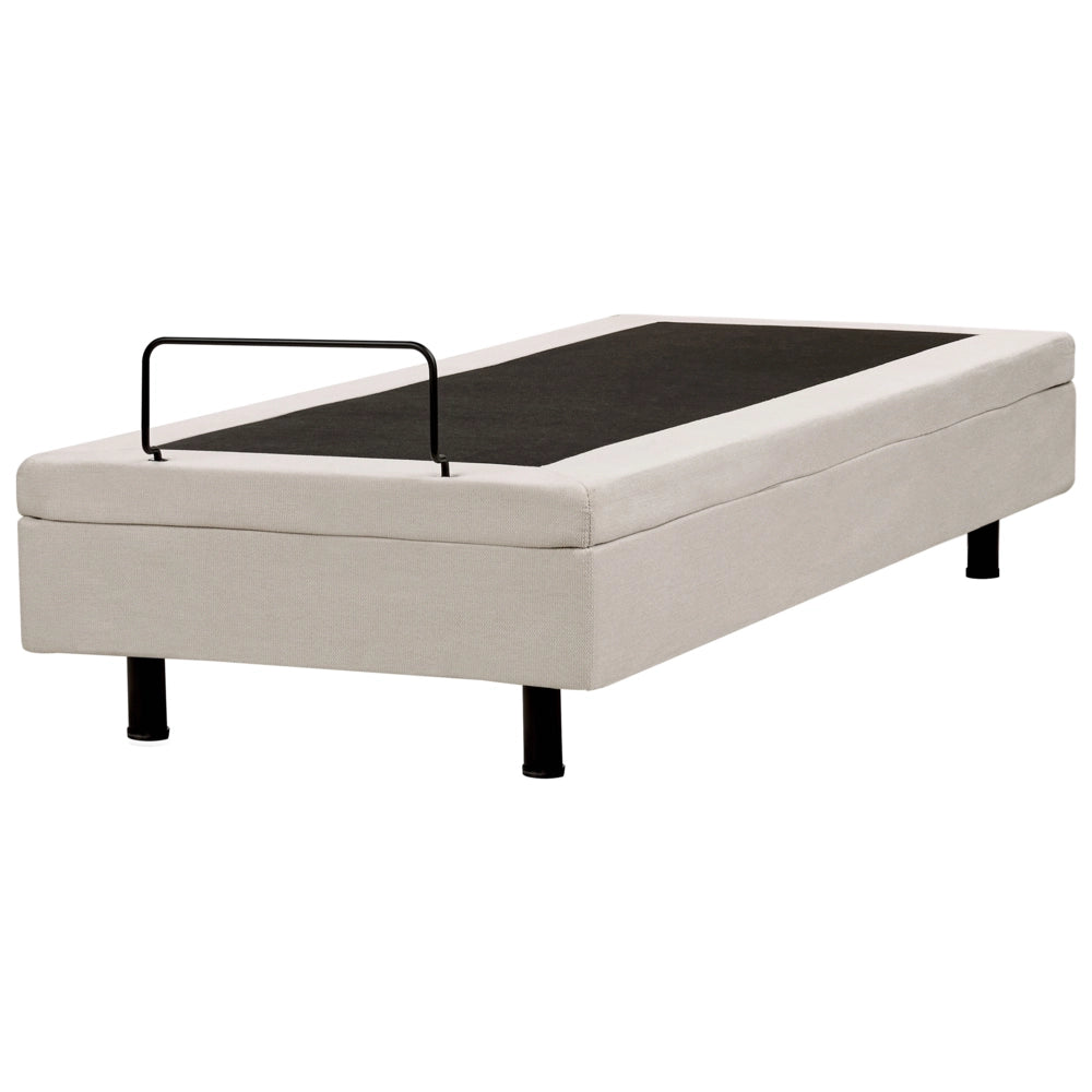Letto elettrico matrimoniale tessuto beige regolabile con telecomando senza testiera 80x200 cm stile moderno