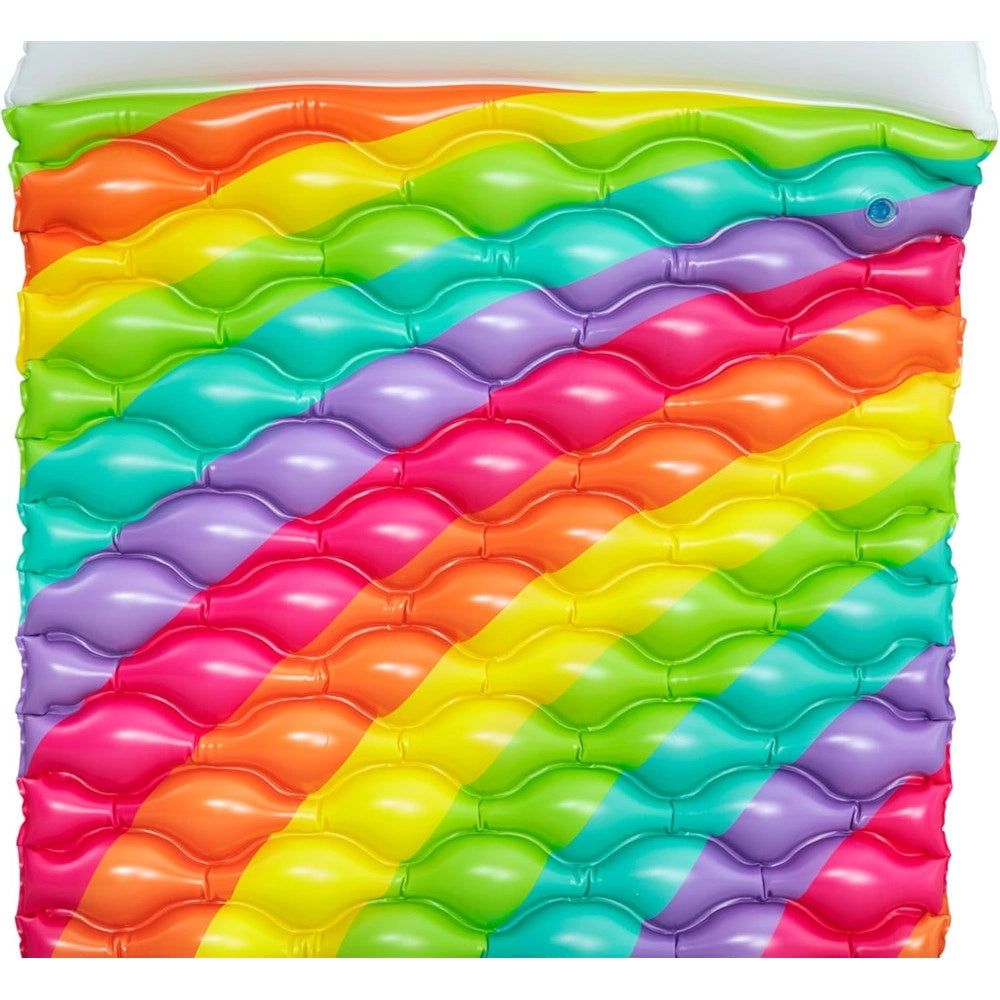 Trade Shop - Materassino Arrotolabile Fashion Rainbow Dreams Arcobaleno Con Cuscino Forma Nuvola 44107 -