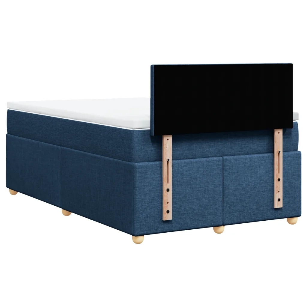 vidaXL Giroletto a Molle con Materasso Blu 120x200 cm in Tessuto