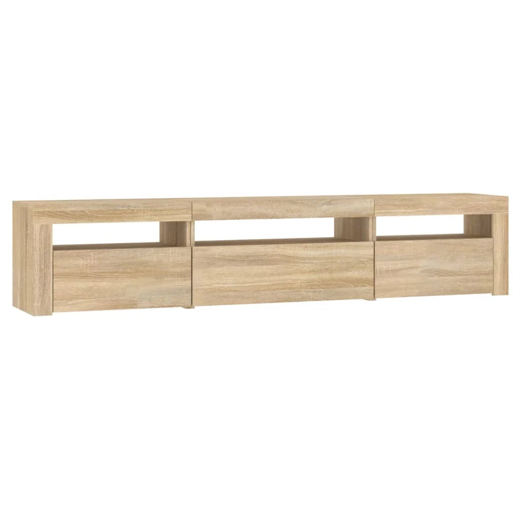 Mobile TV multimediale mensola TV credenza mobile TV per sala da pranzo soggiorno camera da letto con luci LED rovere Sonoma 195 x 35 x 40 cm marrone 02_0026766