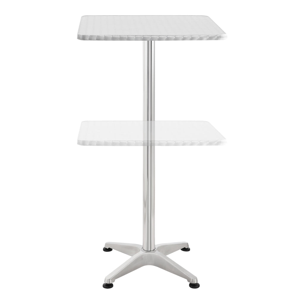 Tavolo Alto da Bar Järpen con Piano Ribaltabile e Altezza Regolabile 75/115 cm - Colore Argento [en.casa]