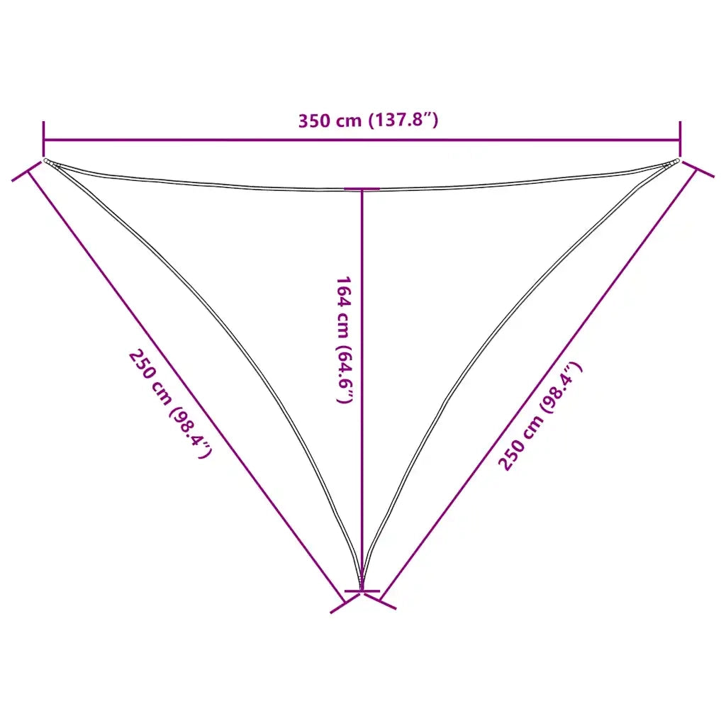 Parasole a Vela Oxford Triangolare 2,5x2,5x3,5 m Rosso 135664