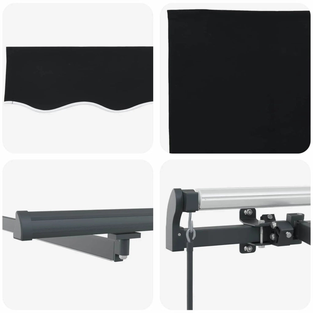 Tenda da Sole | Tenda Retrattile Nero 350 x 250 cm Tessuto