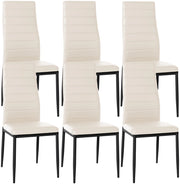 Set di 6 sedie da pranzo Mayfair crema,Finta pelle