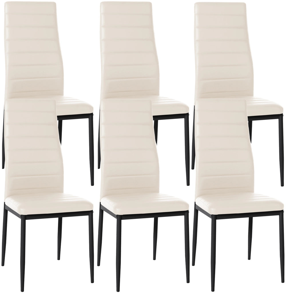 Set di 6 sedie da pranzo Mayfair crema,Finta pelle