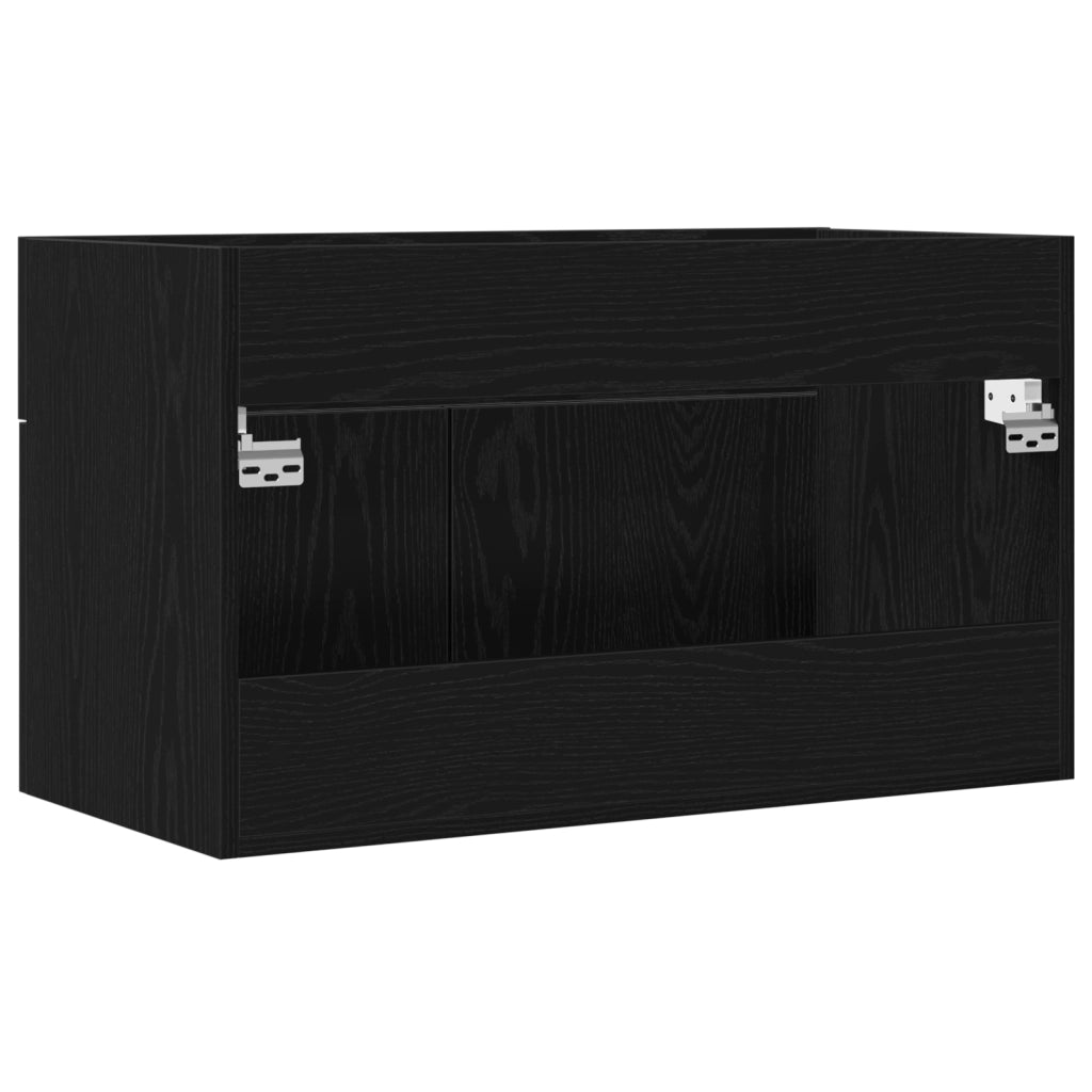 Mobile bagno  Nero Rovere 90x38,5x46 cm Legno ingegnerizzato