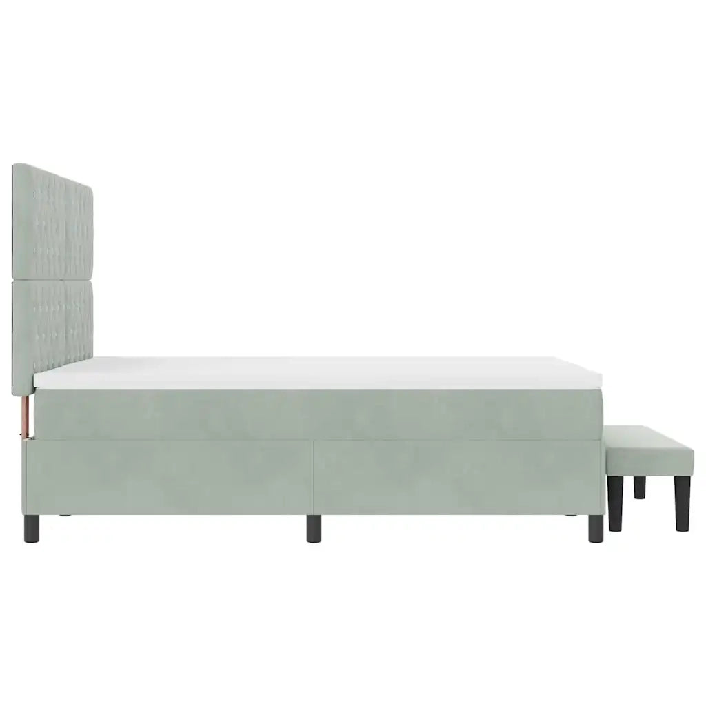 Letto a molle con testiera Grigio chiaro 190 x 140 cm Velluto 3344444