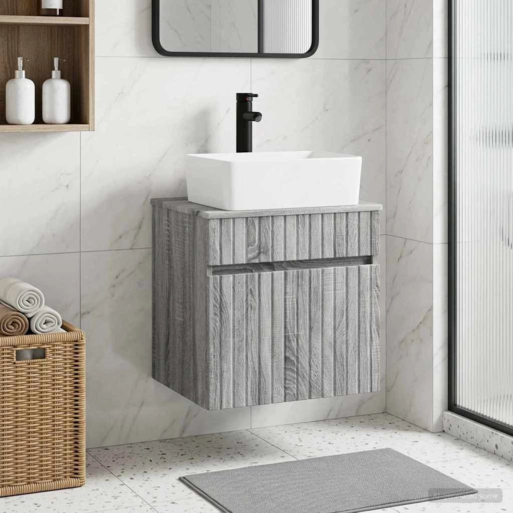 Mobile lavabo da parete Sonoma grigio 49 x 41 x 63 cm 890588