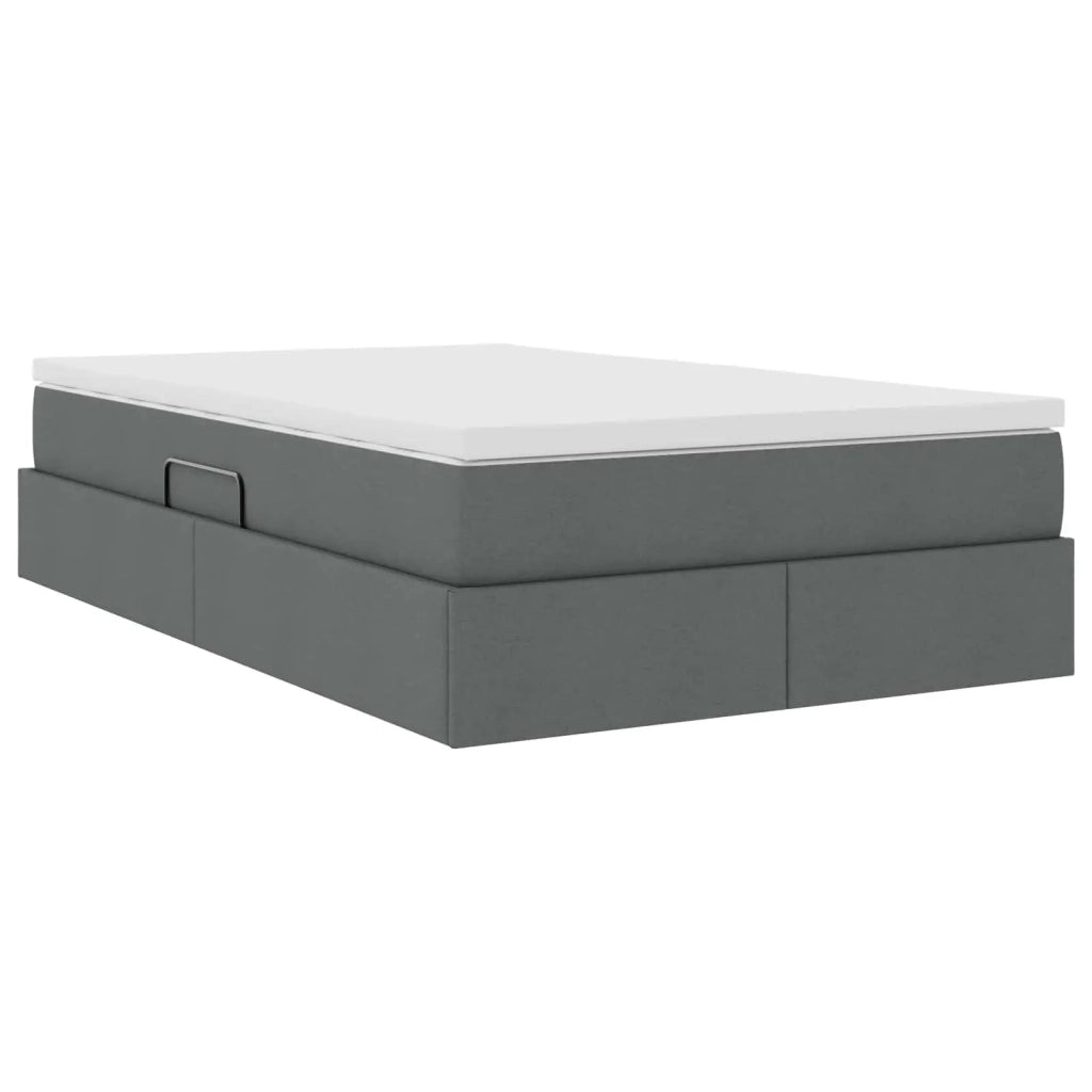 Letto con contenitore e materasso Grigio scuro 120 x 190 cm