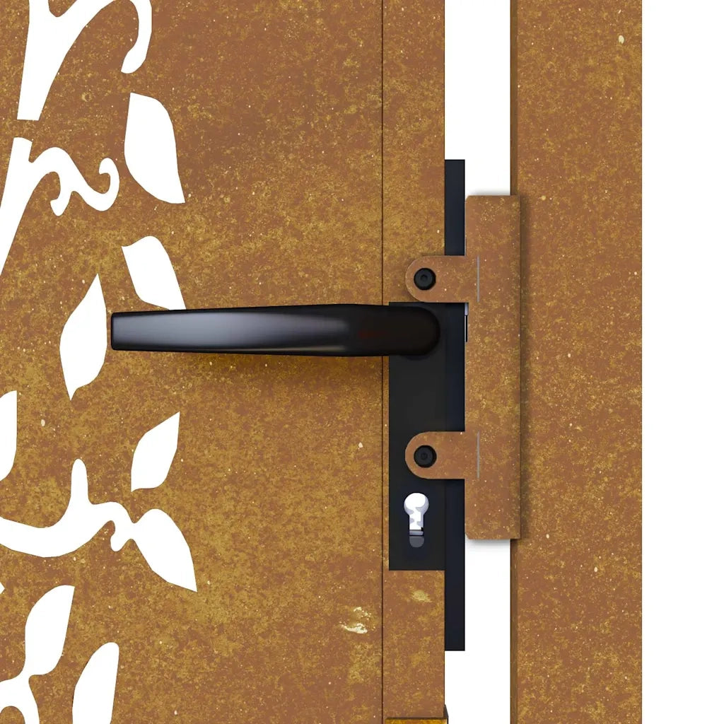 Cancello da giardino 100x175 cm in acciaio Corten con design ad albero 153164