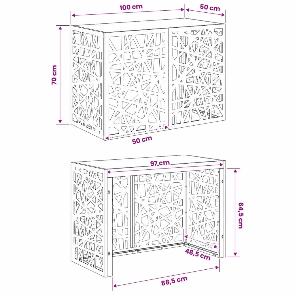 Copertura per condizionatore d'aria Argento 100 x 50 x 70 cm 8014162