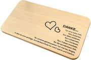 Cadeau di ringraziamento – Banchetto da colazione in legno con incisione per dire grazie – Idea di regalo personalizzata per mamma, papà, insegnante, genitori, educatore infantile – Sostenibile e affettuoso