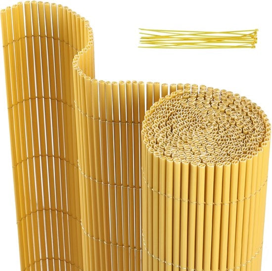 Schermo di privacy in PVC da 0,8x4m per separazione giardino e terrazza, resistente al vento e al tempo, resistente ai raggi UV, per giardino e terrazza, in bambù.