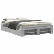 Letto matrimoniale | Letto per adulti | Giroletto Grigio Sonoma 120x190 cm in Legno Multistrato