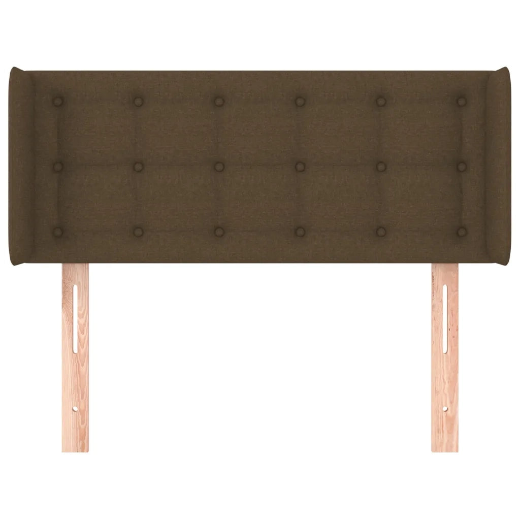 Testiera ad Orecchio-Testata con Orecchie Marrone Scuro 103x16x78/88 cm in Tessuto 438857