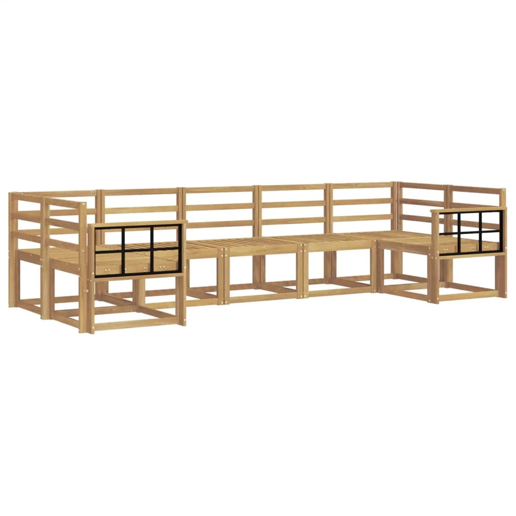 Set di divani da esterno 7 pcs Bianco Legno di Acacia Massello 3388163