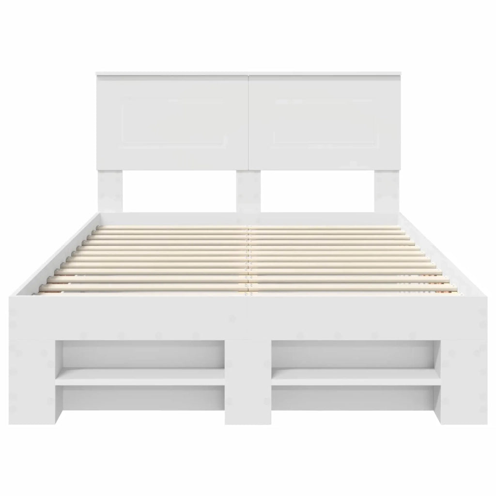 Struttura del letto-Giroletto-Rete del Letto Bianco 137 x 203 cm Legno multistrato 894827