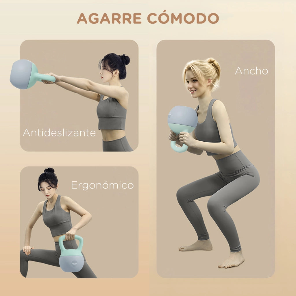 Kettlebell Pesa Rusa 4 kg ¨C zephmum ¨C Verde Grigio 19x15x25 cm