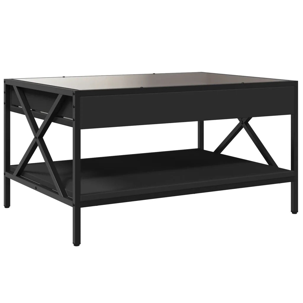 vidaXL Tavolino da Salotto con LED Infinity Nero 70x50x38 cm