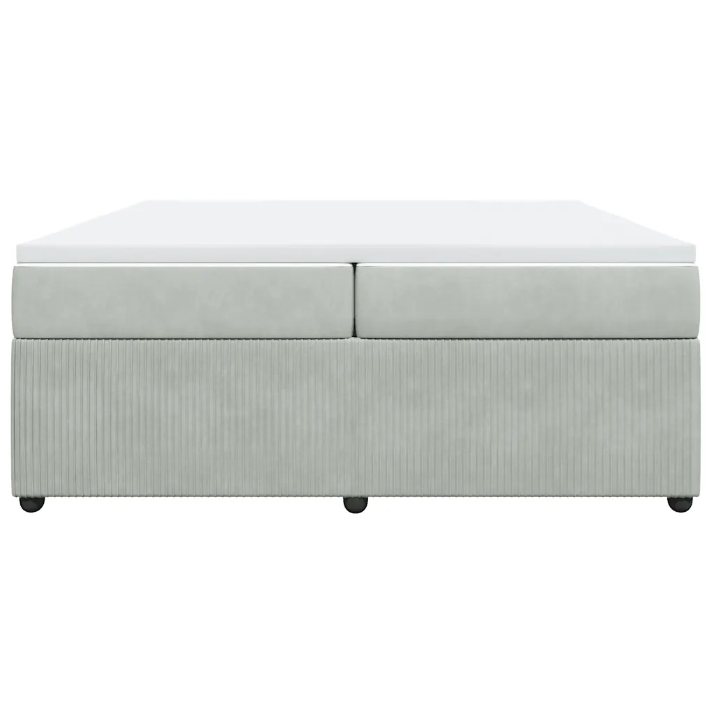 Giroletto a Molle con Materasso Grigio Chiaro 200x200cm Velluto