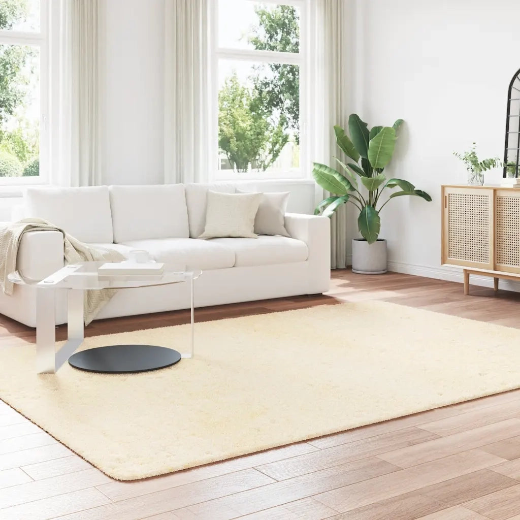 Tappeto del soggiorno | Tappeto Shaggy a Pelo Lungo NAVARRA Crema 200x290 cm poliestere