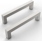 Set di 2 maniglie per armadi a muro in materiale opaco, maniglie per armadi a muro in alluminio, maniglie per armadi a muro (distacco: 76 mm) - argento - 76mm