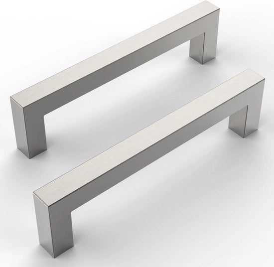 Set di 2 maniglie per armadi a muro in materiale opaco, maniglie per armadi a muro in alluminio, maniglie per armadi a muro (distacco: 76 mm) - argento - 76mm