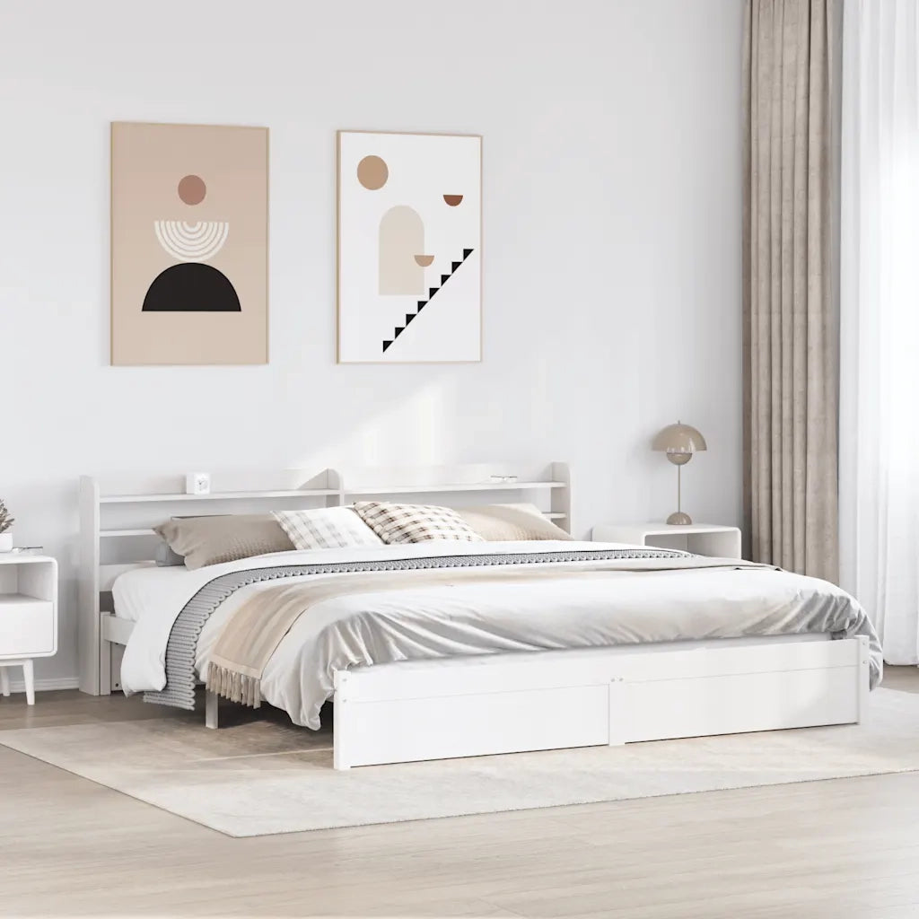 Giroletto con Testiera senza Materasso Bianco 180x200 cm