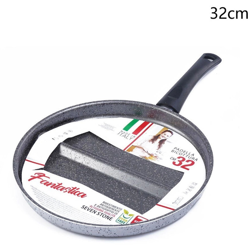 Trade Shop - Padella Per Bicottura Con Divisorio Integrato Antiaderente Antigraffio Diametro 28/32 Cm -
