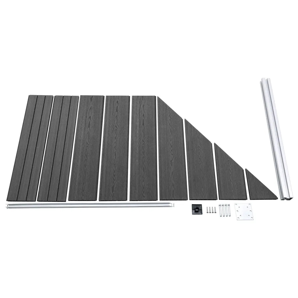 Set Pannelli di Recinzione in WPC 1484x(105-186) cm Nero 3070444