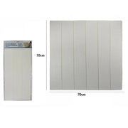 Trade Shop - Piastrella Mattonella 3d Adesivo Parete Muro Pannello 70x70cm Legno Bianco 71104 -