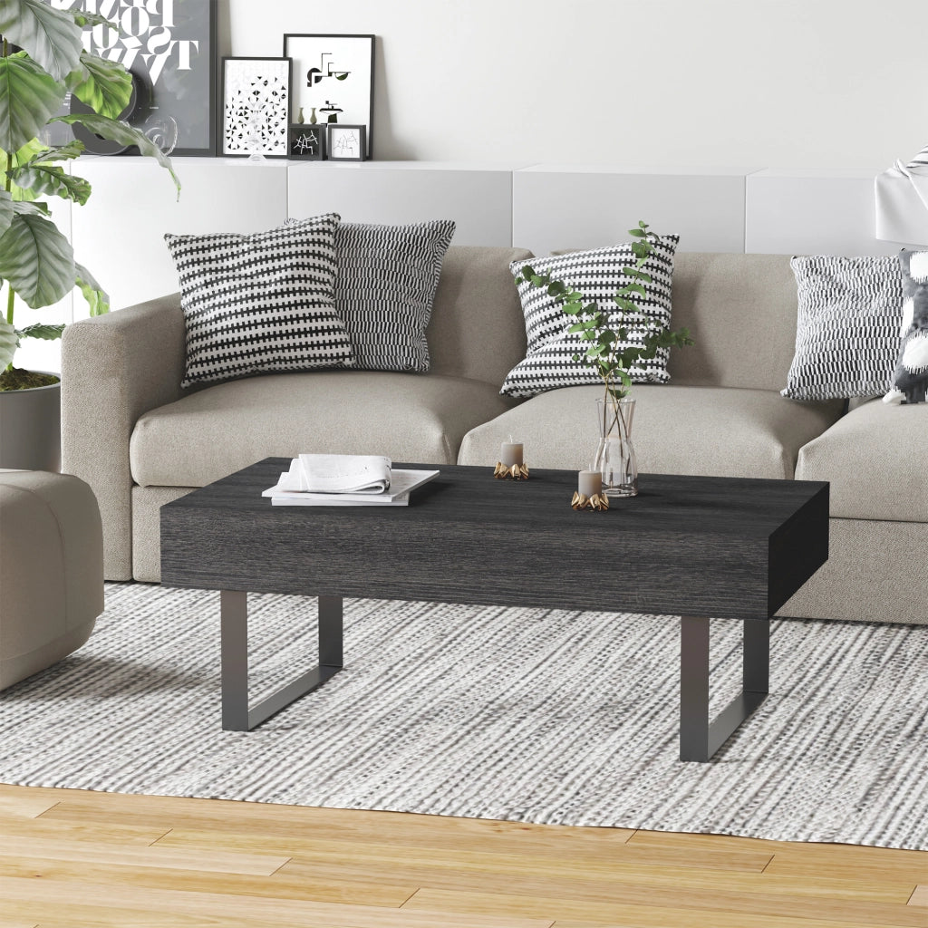 Tavolino da caff¨¨ con cassetto ¨C zephmum ¨C Grigio scuro 110x60x40 cm